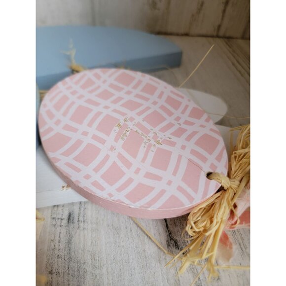 Easter wooden rabbit egg primitive hanging bunny leap sign spring pastel - Picture 8 of 8